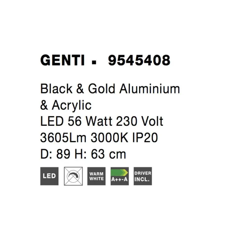 Lustra Plafon GENTI Nova Luce Modern, Led, 9545408, Grecia