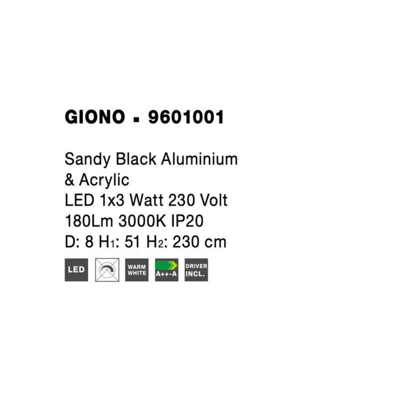 Pendul Tehnic GIONO Nova Luce Modern, Led, 9601001, Grecia