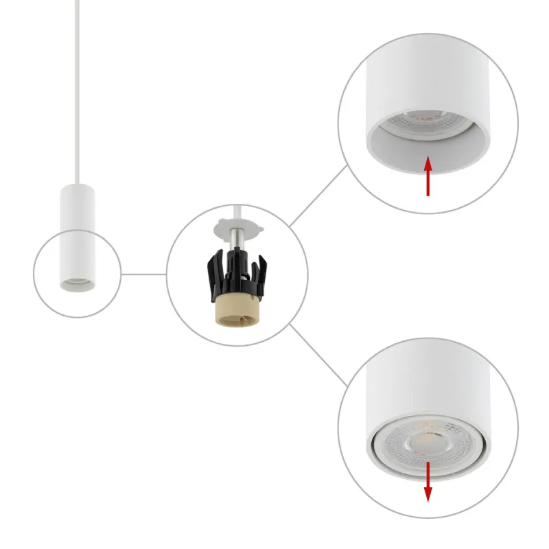 Pendul Fourty S 10764 Nowodvorski GU10, Alb, Polonia