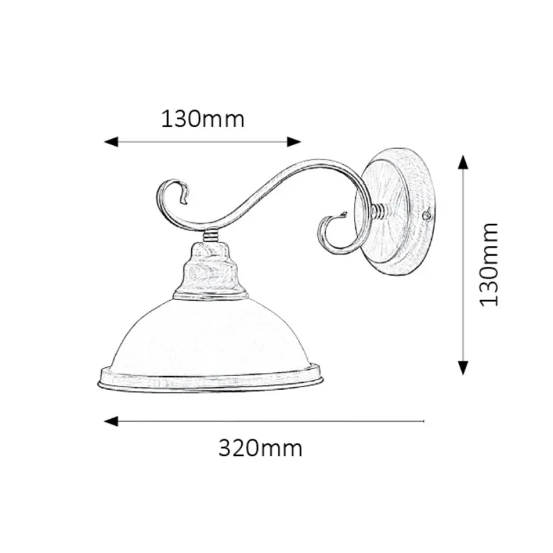 Aplica 2751 Elisett Rabalux, Clasic, E27, Bronz