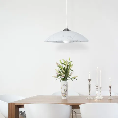 Pendul 3856 Harmony Lux Rabalux, Clasic, E27, Alb-Decorat
