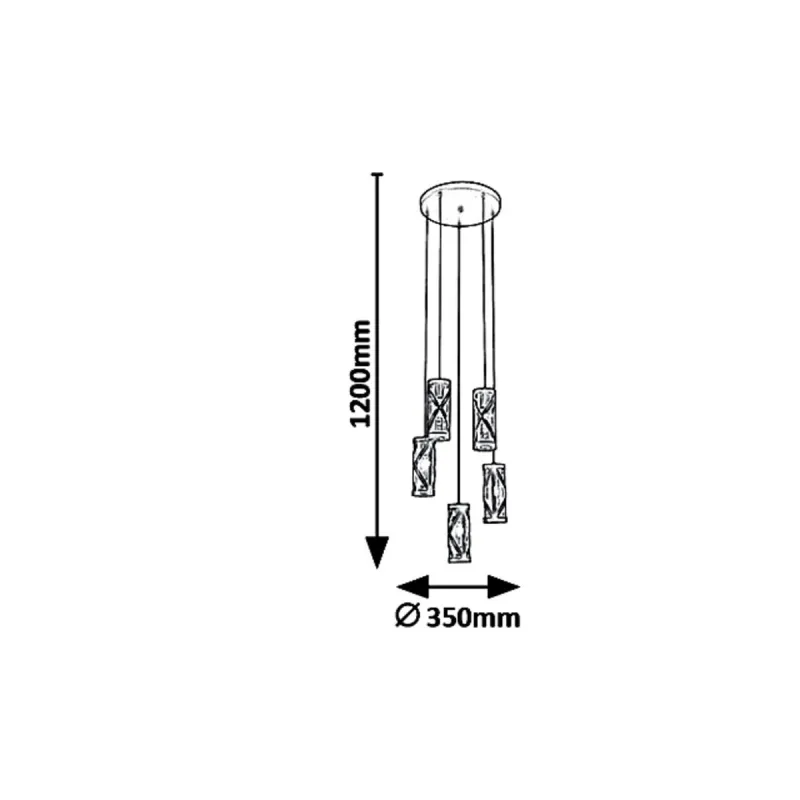 Lustra 5340 Oberon Rabalux, Industrial, E14, Maro