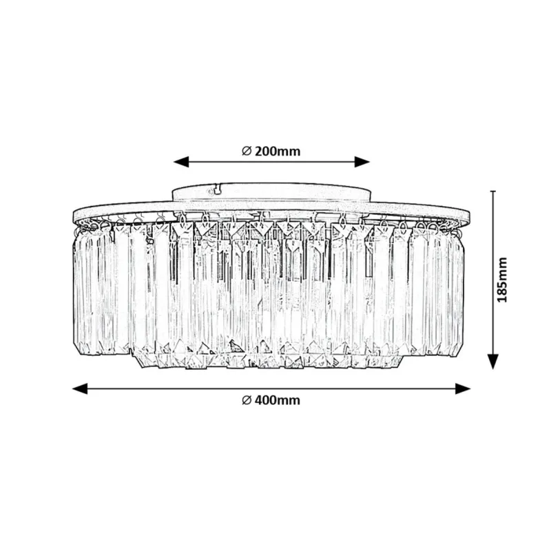 Lustra Plafon 71093 Eloisa Rabalux, Clasic, E27, Negru