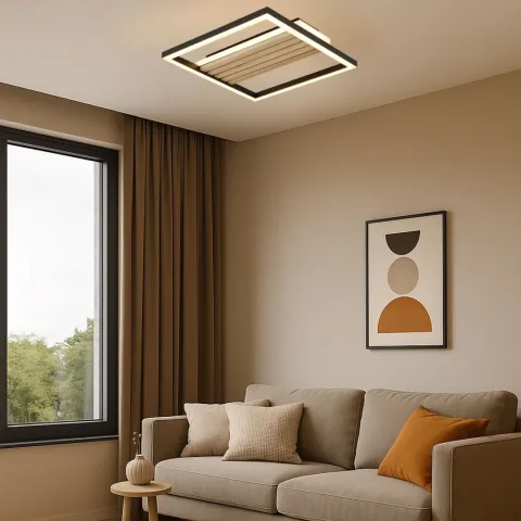 Plafoniera 71458 Noxelle Rabalux, Scandinav, Led, Negru-Mat-Stejar