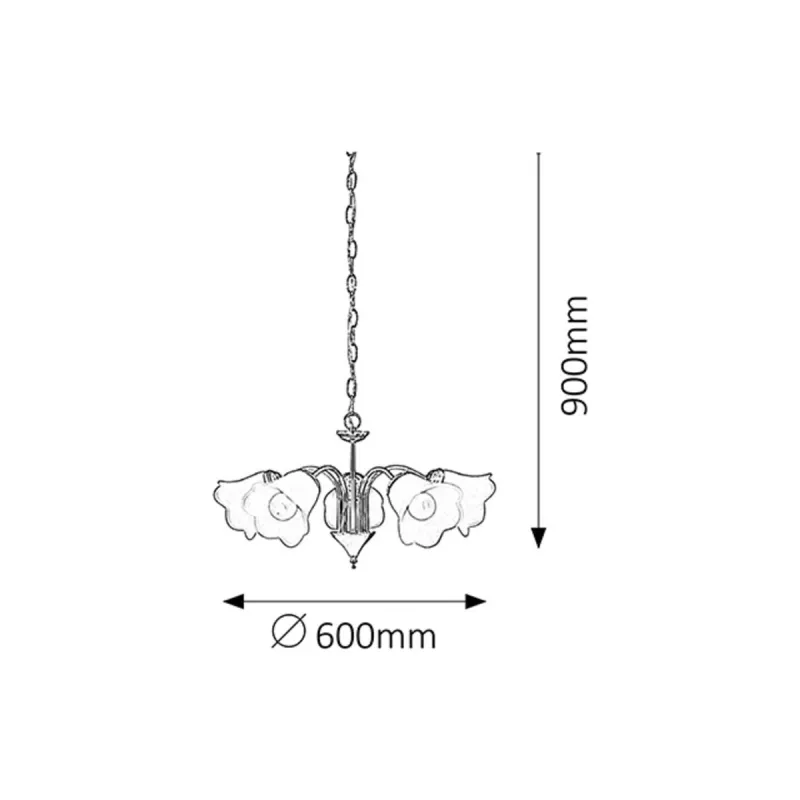 Candelabru 7235 Rafaella Rabalux, Clasic, E14, Auriu