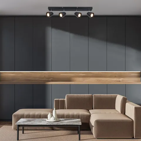 Lustra Spot 73021 Perico Rabalux, Modern, Gu10, Negru