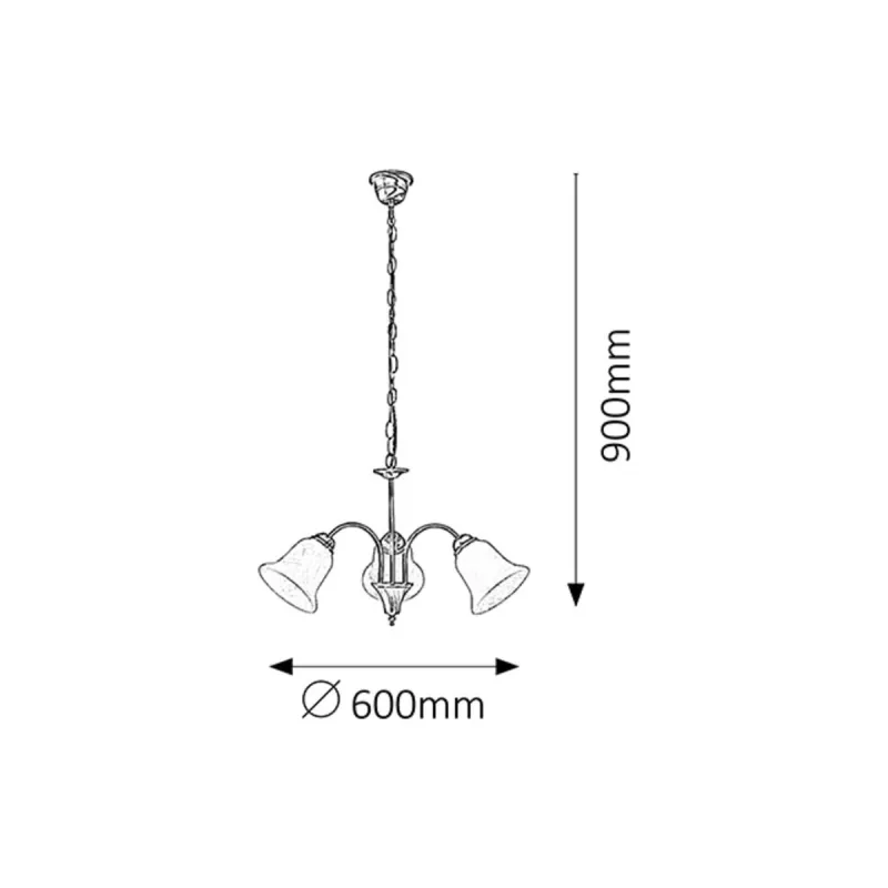 Candelabru 7373 Francesca Rabalux, Clasic, E14, Bronz