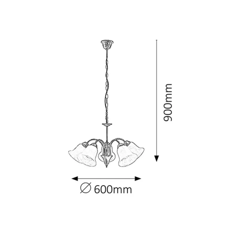 Candelabru 7375 Francesca Rabalux, Clasic, E14, Bronz