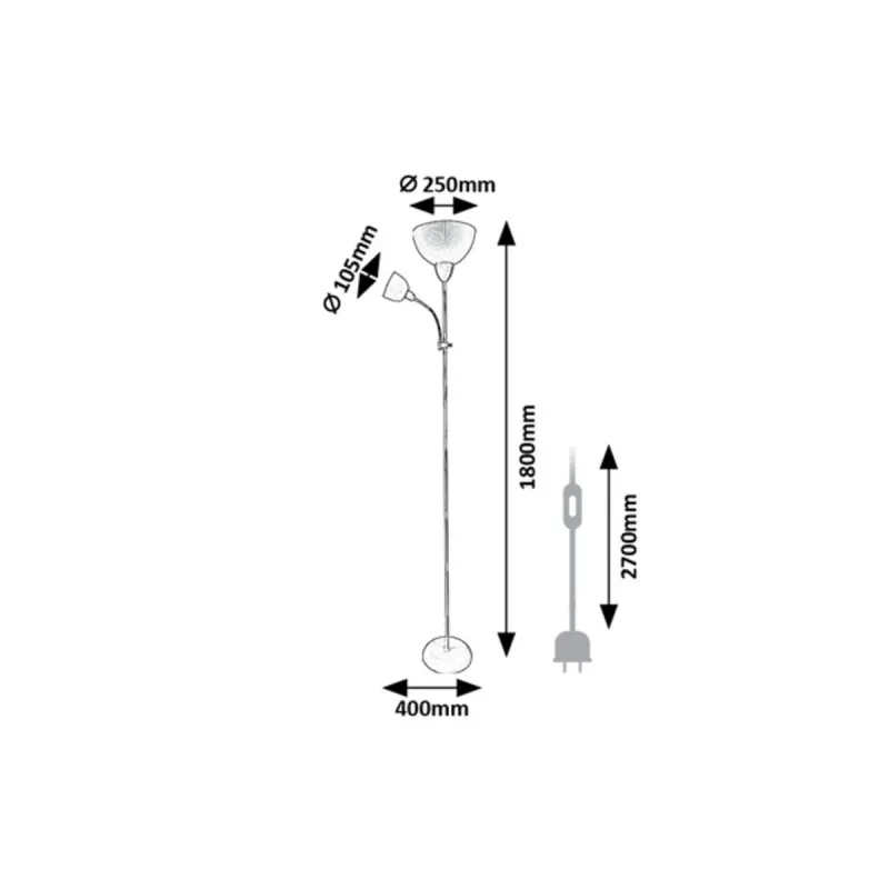 Lampadar 74103 Action Pro Rabalux, Scandinav, E27, Gri-Bej
