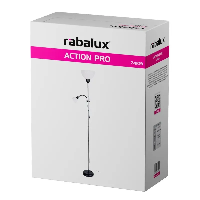 Lampadar 74109 Action Pro Rabalux, Scandinav, E27, Negru