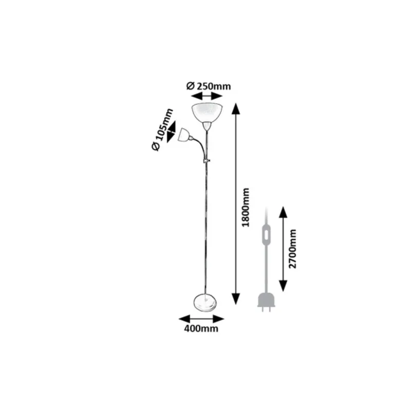 Lampadar 74109 Action Pro Rabalux, Scandinav, E27, Negru