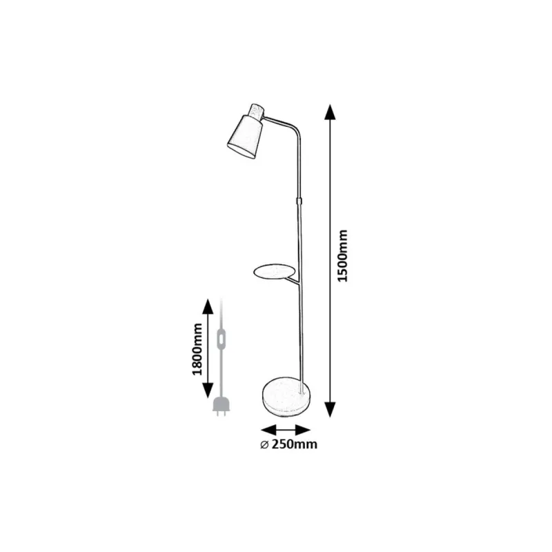Lampadar 74229 Azim2 Rabalux, Modern, E27, Negru