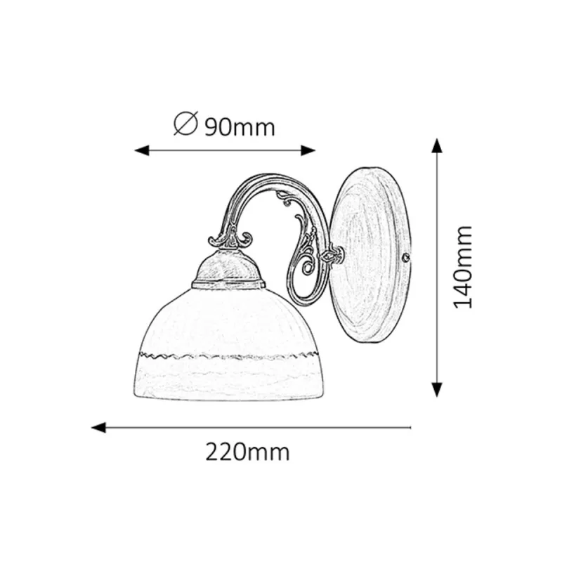 Aplica 8811 Flossi Rabalux, Clasic, E27, Bronz