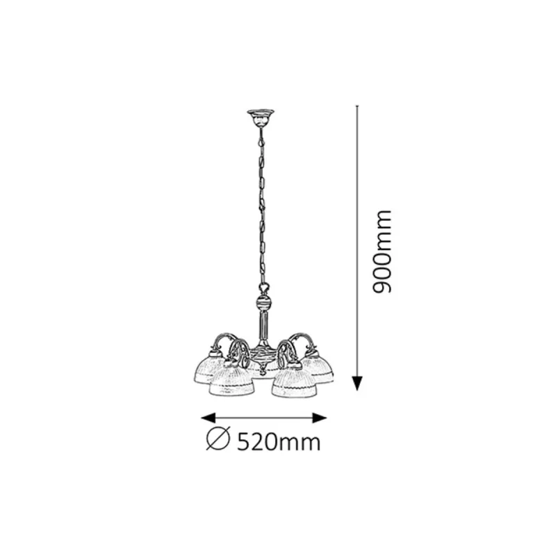 Candelabru 8815 Flossi Rabalux, Clasic, E27, Bronz