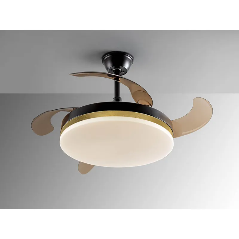 Ventilator Schuller Vento - Fan Black-Gold Ø50, Dimmable 168360 Led Spania