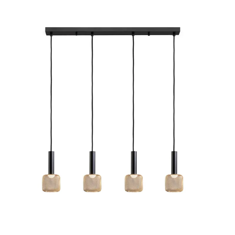 Suspensie Schuller ·Sincro· Lamp 4L., Black/Gold 175395 Led Spania