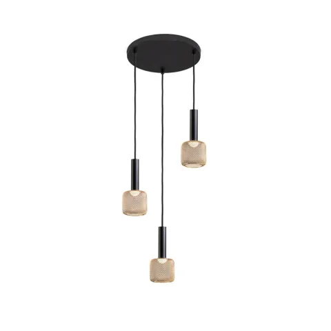 Suspensie Schuller ·Sincro· Lamp 3L., Black/Gold 175470 Led Spania