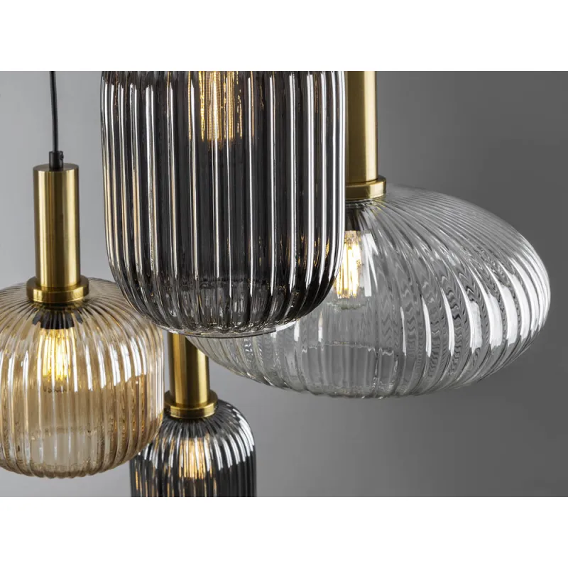 Suspensie Schuller ·Norma· Lamp 4L., Black/Brass 225168 E27 Spania