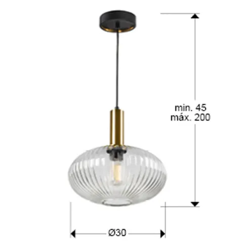 Pendul Schuller ·Norma· Lamp 1L., Clear 225410 E27 Spania