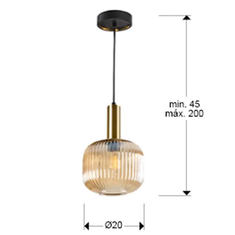 Pendul Schuller Norma- Lamp 1L Amber 225588 E27 Spania