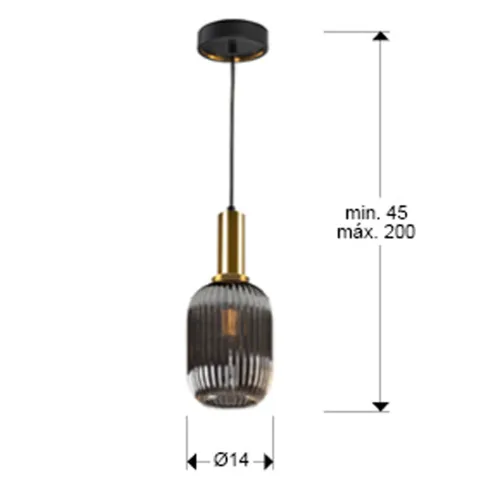 Pendul Schuller ·Norma· Lamp 1L., Smoke Grey 225632 E27 Spania