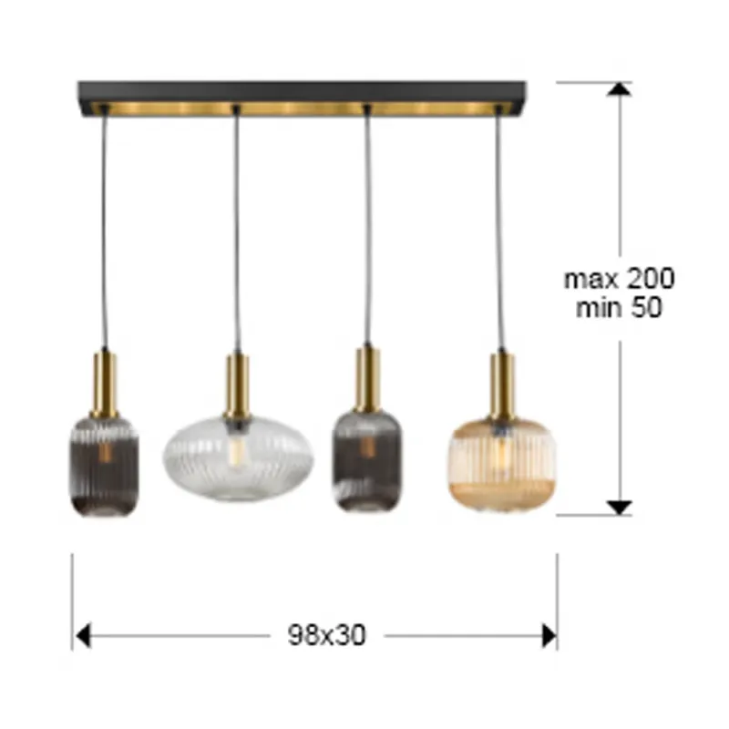 Suspensie Schuller ·Norma· Lamp 4L. Line 225724 E27 Spania