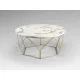 Masuta de Cafea Schuller ·Liza· Round Coffee Table, Gold/Marble 234917 Spania
