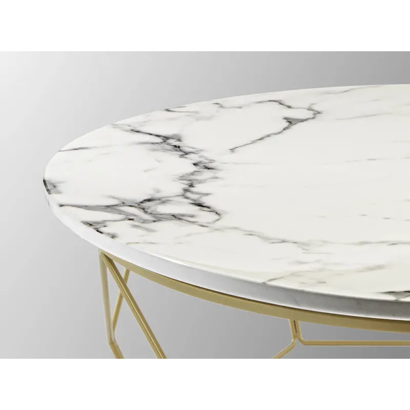 Masuta de Cafea Schuller ·Liza· Round Coffee Table, Gold/Marble 234917 Spania