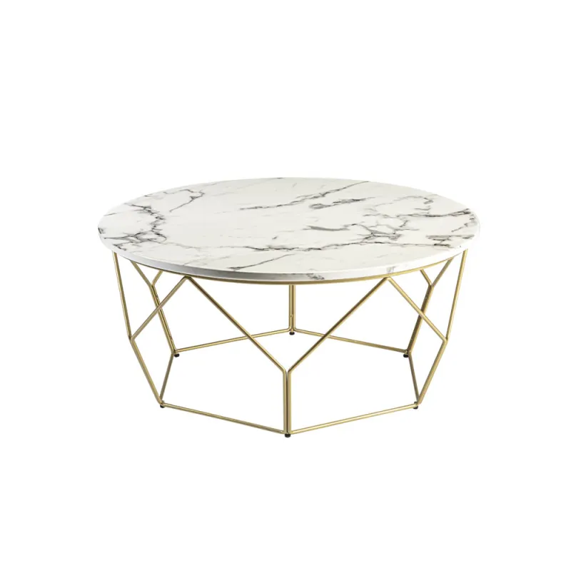 Masuta de Cafea Schuller ·Liza· Round Coffee Table, Gold/Marble 234917 Spania
