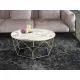 Masuta de Cafea Schuller ·Liza· Round Coffee Table, Gold/Marble 234917 Spania