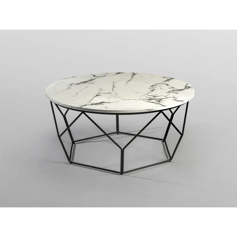 Masuta de Cafea Schuller ·Liza· Round Coffee Table Black/Marble 234924 Spania