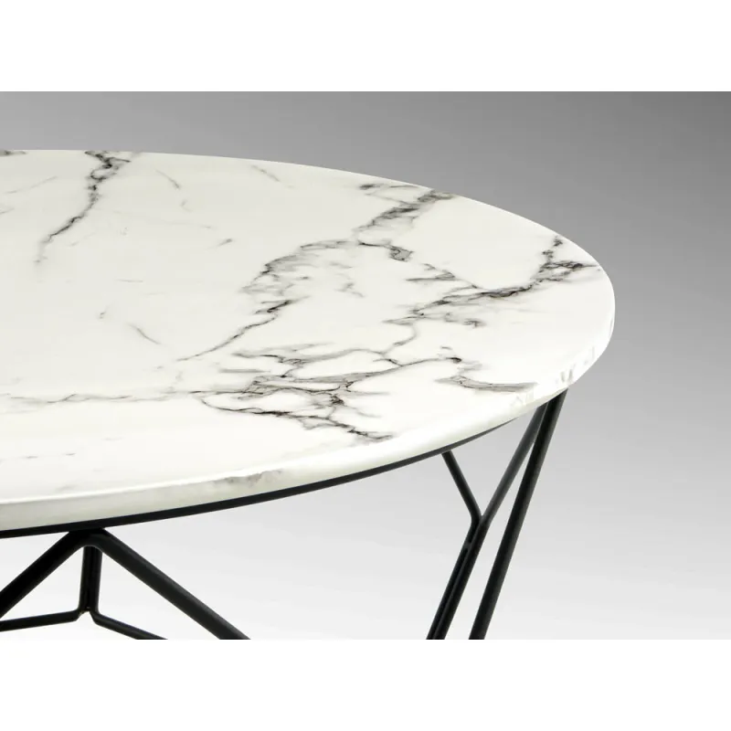 Masuta de Cafea Schuller ·Liza· Round Coffee Table Black/Marble 234924 Spania