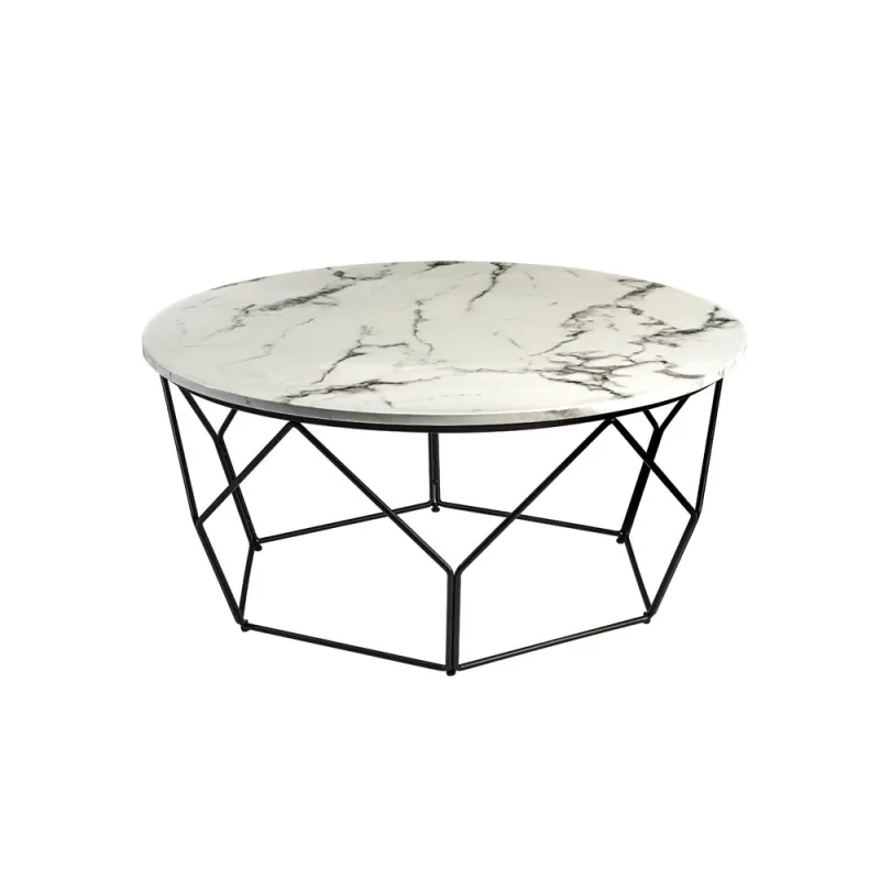 Masuta de Cafea Schuller ·Liza· Round Coffee Table Black/Marble 234924 Spania