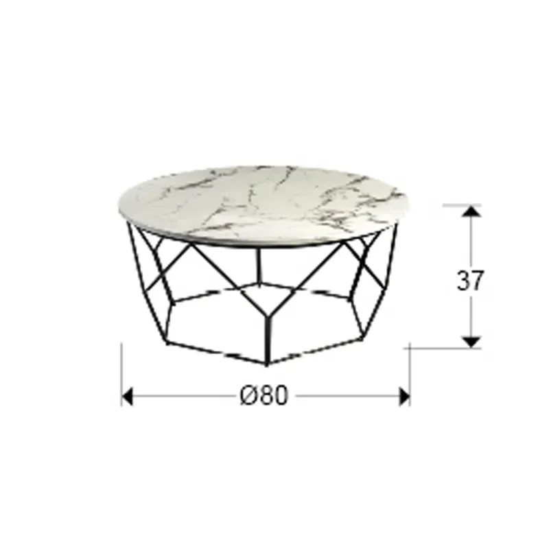 Masuta de Cafea Schuller ·Liza· Round Coffee Table Black/Marble 234924 Spania