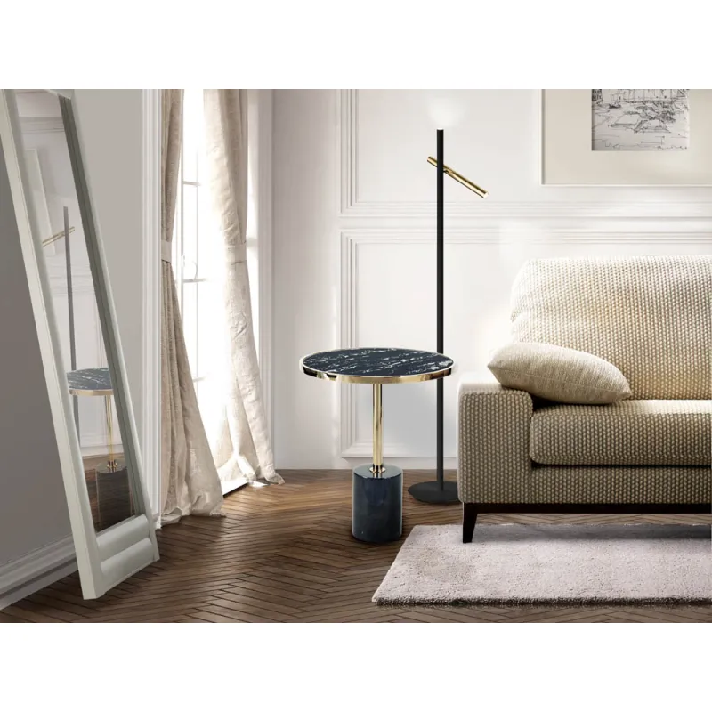 Masuta Schuller ·Dekala· Side Table Ø46, Black/Gold 258203 Spania