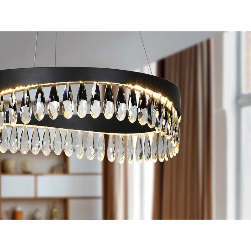 Suspensie Schuller ·Selene· Lamp Ø60, Black-Crystal 294720 Led Spania