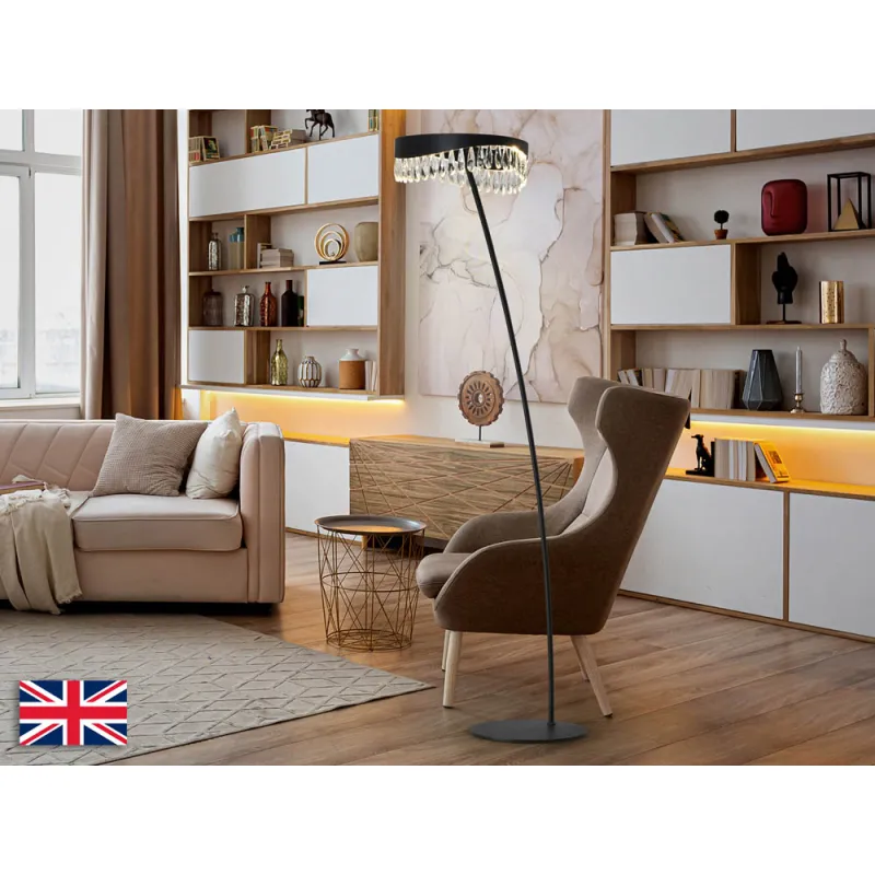 Lampadar Schuller ·Selene· Floor Lamp, Black-Crystal 294867 Led Spania