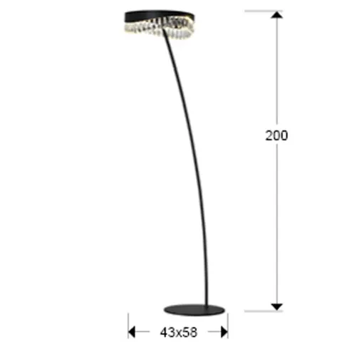 Lampadar Schuller ·Selene· Floor Lamp, Black-Crystal 294867 Led Spania