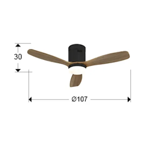 Ventilator Schuller ·Siroco Mini· Black/Walnut Fan 329385 Spania