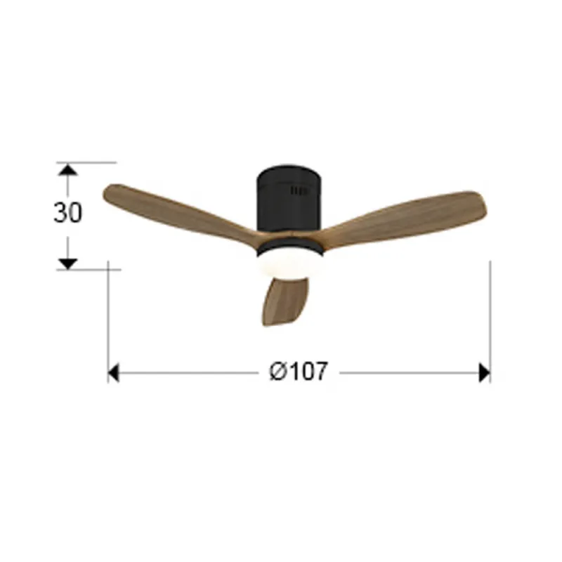 Ventilator Schuller ·Siroco Mini· Black/Walnut Fan 329385 Spania