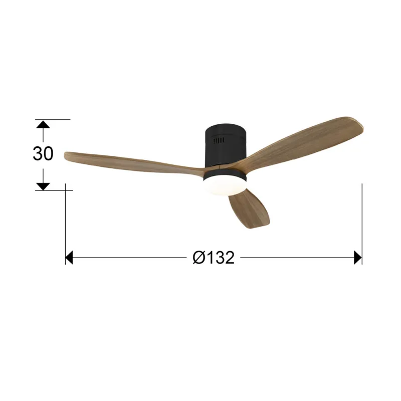 Ventilator Schuller ·Siroco· Fan, Black/Walnut 329514 Spania