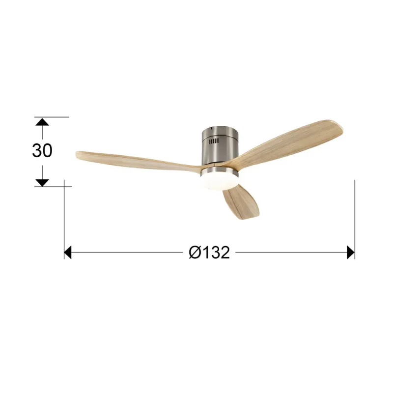 Ventilator Schuller ·Siroco· Fan, Nickel/Wood 329521 Spania