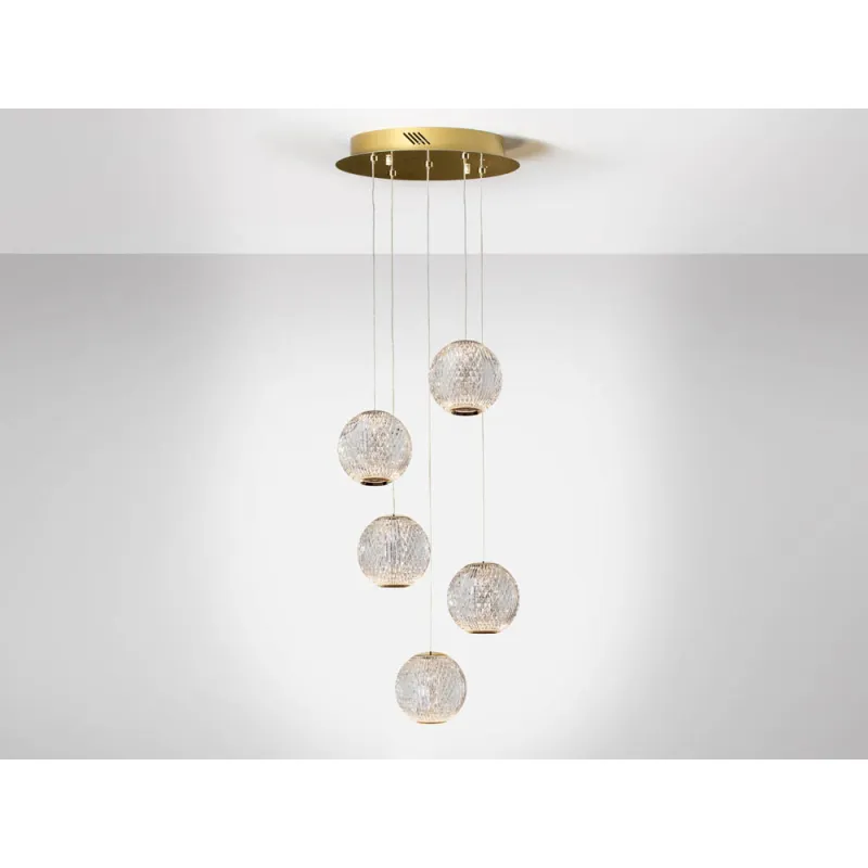 Suspensie Schuller ·Austral· Led Lamp 5L., Ø32, Golden 354196 Led Spania