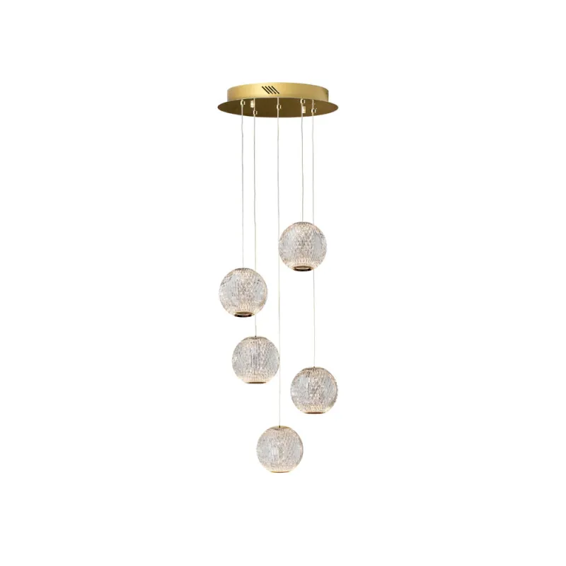Suspensie Schuller ·Austral· Led Lamp 5L., Ø32, Golden 354196 Led Spania