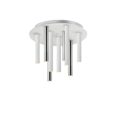 Plafoniera Schuller ·Varas· Ceiling Lamp Chrome/White 9L. 374026 Led Spania