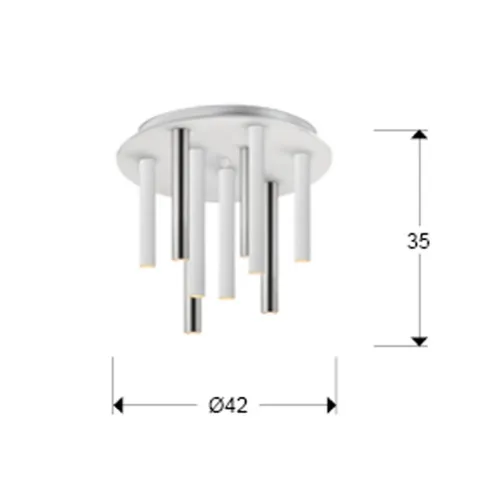Plafoniera Schuller ·Varas· Ceiling Lamp Chrome/White 9L. 374026 Led Spania