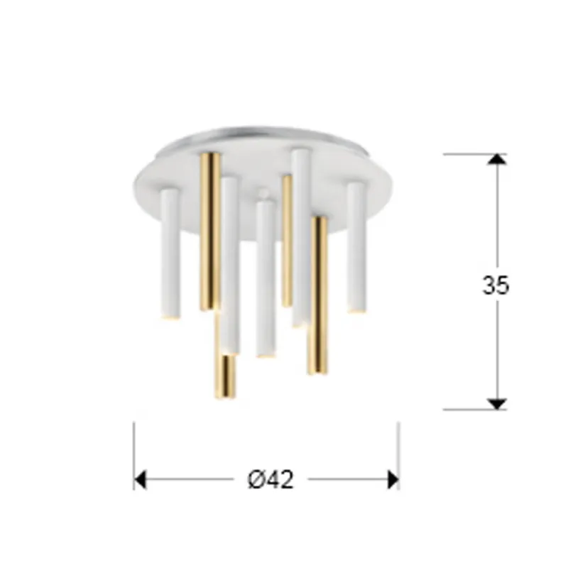 Plafoniera Schuller ·Varas· Ceiling Lamp Gold/White 9L 374064 Led Spania