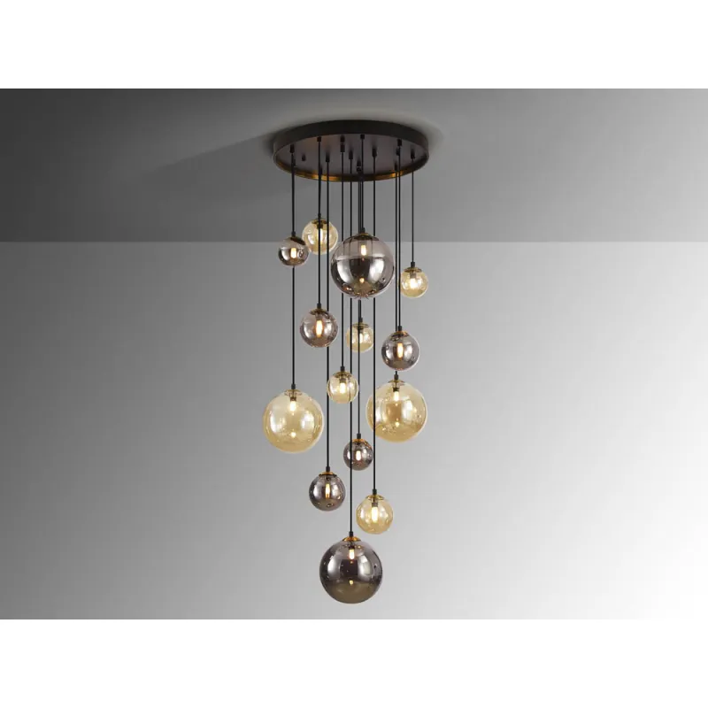 Suspensie Schuller ·Dark· Lamp 14L., Black/Brass 439015 G9 Spania