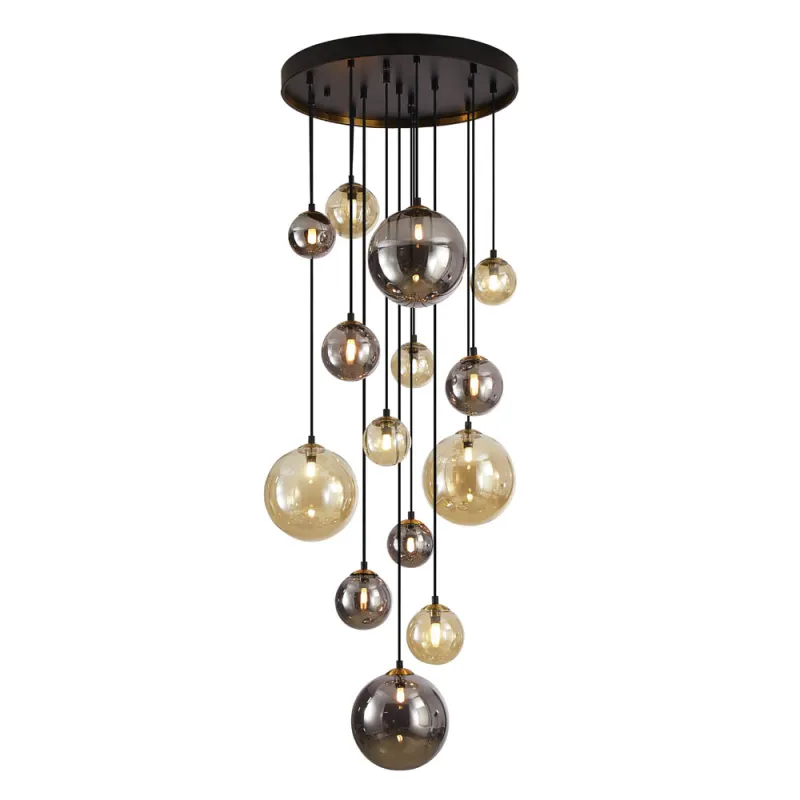Suspensie Schuller ·Dark· Lamp 14L., Black/Brass 439015 G9 Spania