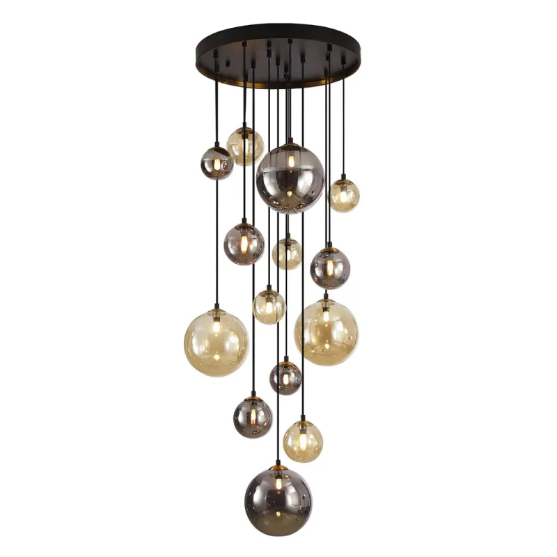 Suspensie Schuller ·Dark· Lamp 14L., Black/Brass 439015 G9 Spania